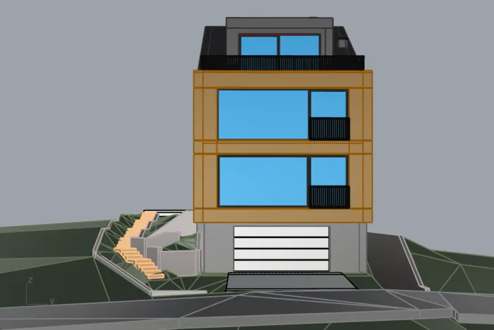 Hillside house: Model